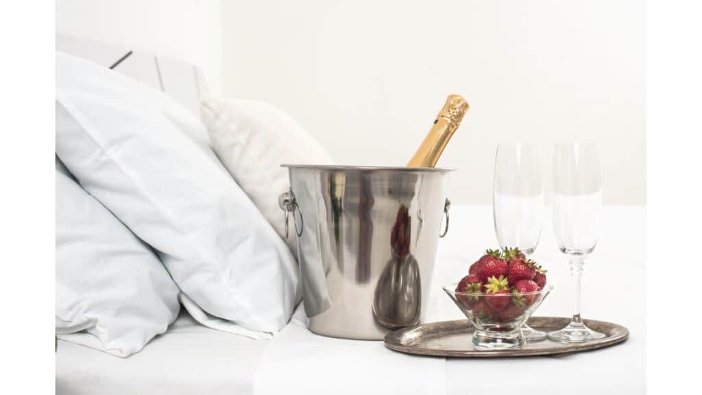 Luxury champagne and strawberries