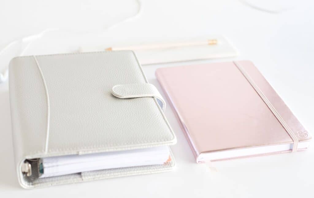 Grey and pink journal diary