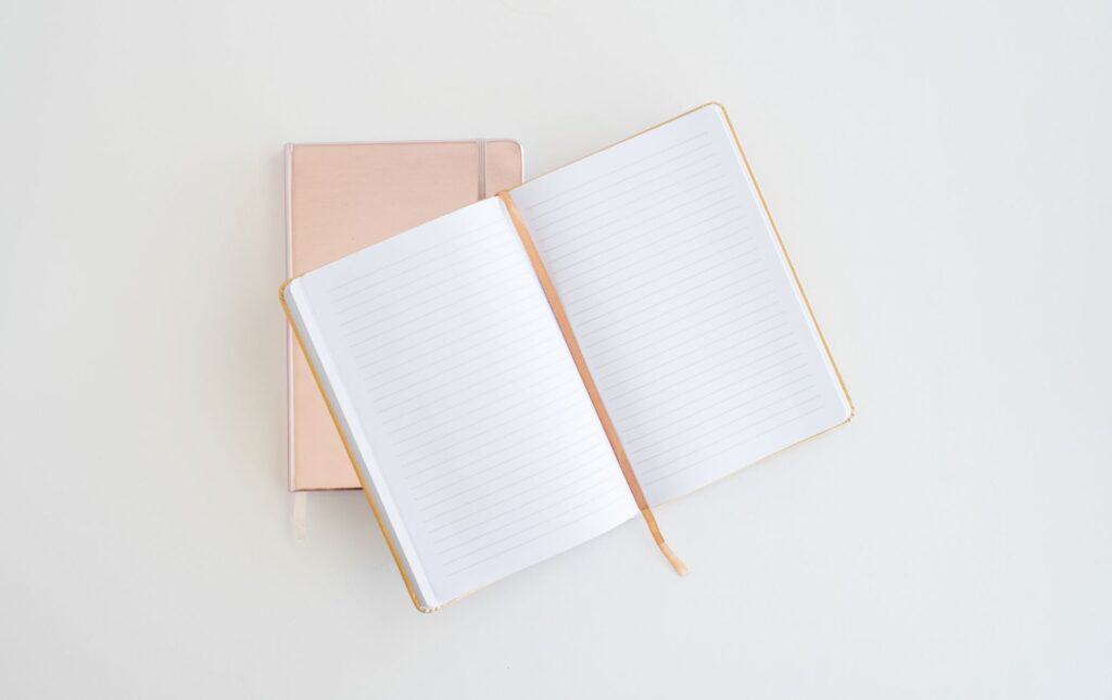 Open journal to write journal prompts in